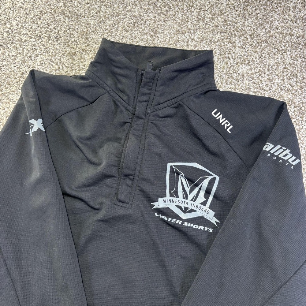 UNRL‎ Pullover Mens XS Black Minnesota Inboard Water Sports 1/4 Zip Athletic